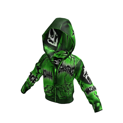 Y2K Capucha GhostFace Verde