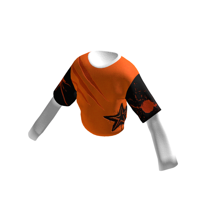 Kaos Lapis Panjang Orange Hitam