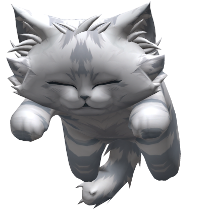 Fuzzy Sleeping Cat Kitten on Head - Grey