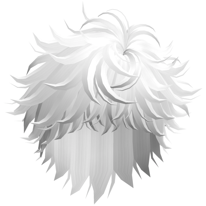 fluffy anime male y2k emo hair in white