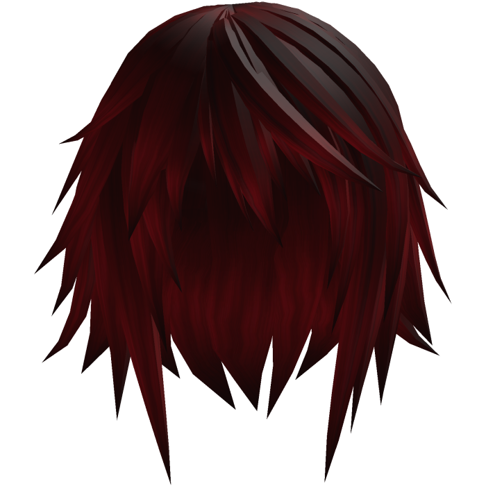 short straight emo hair (red)