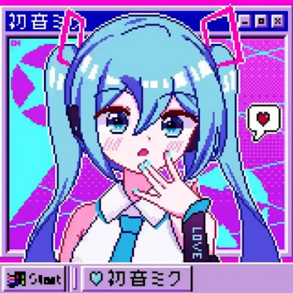 Hatsune Miku | Blue | Game | Pixel | Kawaii Roblox decal