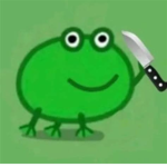 Frog with a knife
