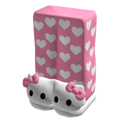 Valentines Pjs w/ Kitty Slippers