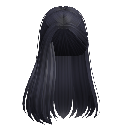 Elegant Model Side Part Ponytail (Dark Blue)