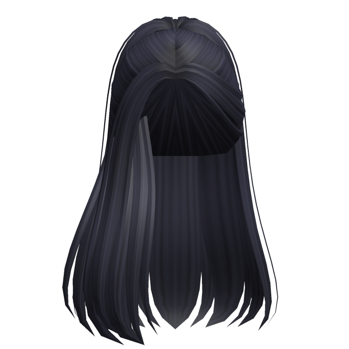 Elegant Model Side Part Ponytail (Dark Blue)