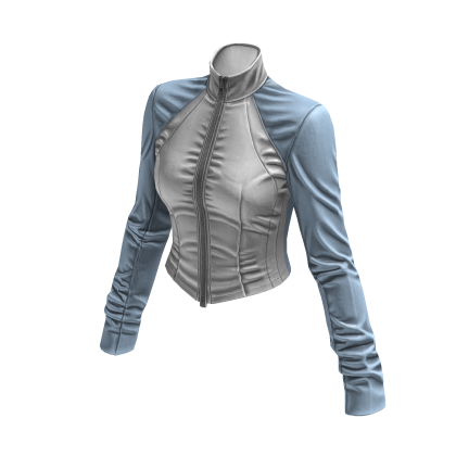 New York Street Racer Jacket (White Light Blue)