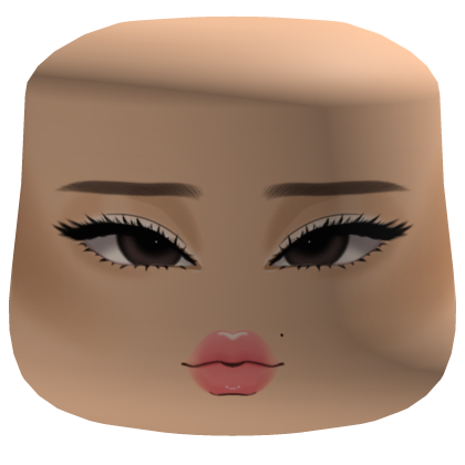 Cute Makeup Glam Cheeks Face W/ Brown Eyes