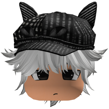 Messy Fluffy Emo Y2K Boy Hair VKAI white black CAT