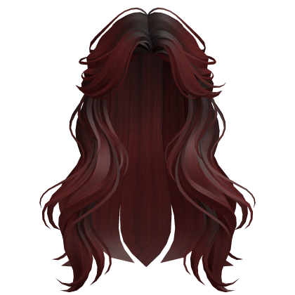 Dark Red Half-Up Wavy Hair Roblox item