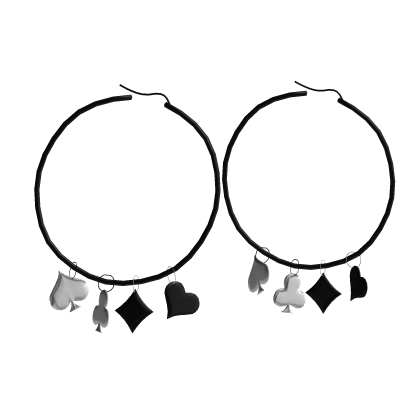 black card suit hoop earrings Roblox item