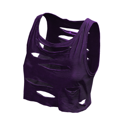 Cropped Ripped Torn Purple Tank Top