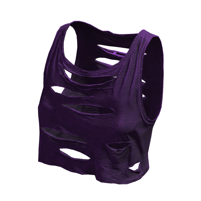 Cropped Ripped Torn Purple Tank Top