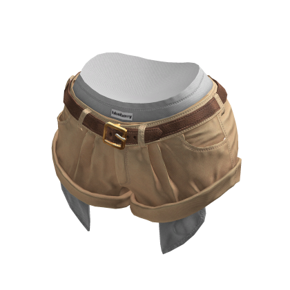 Preppy Tan Cotton Micro Shorts BB thumbnail