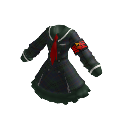 ✨Anime 風紀委員長 Coat Dress Costume-Green Plaid thumbnail