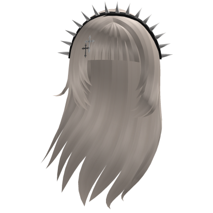 Blonde Gothic Hair with Studded Headband and Cross Roblox item