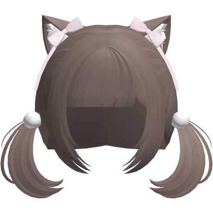 neko cat cute pigtails in light brown