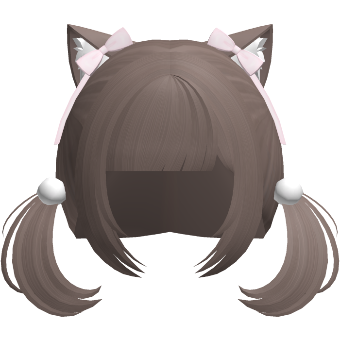neko cat cute pigtails in light brown