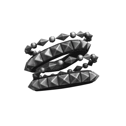 Studded Silver Bracelets Punk Set (Left) 3.0