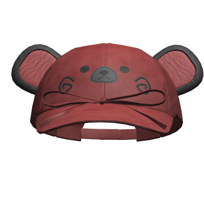 Kawaii Bear Cap W/ Bow Red&Black