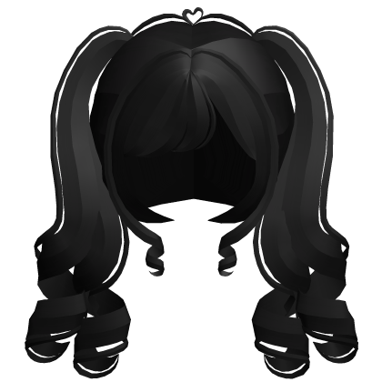 . ︵ ୨ lovely girl curly pigtails in black !