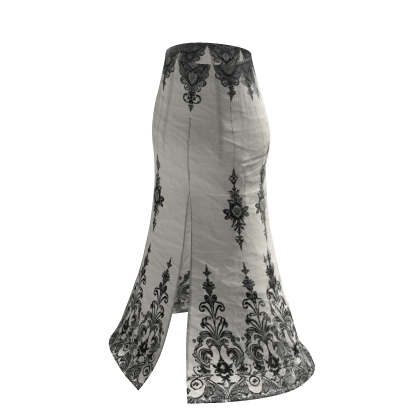 White Gothic Ornate Vintage Flared Pants [PBR]
