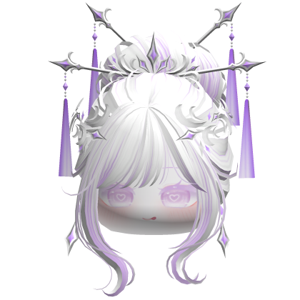 Elegant Traditional Empress Bun (White&Purple)