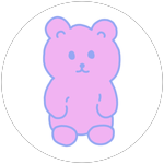 you finish bubble gum gummy bear :D