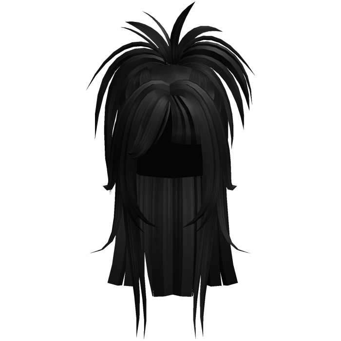 Spiky Anime Half Up Ponytail (Black)