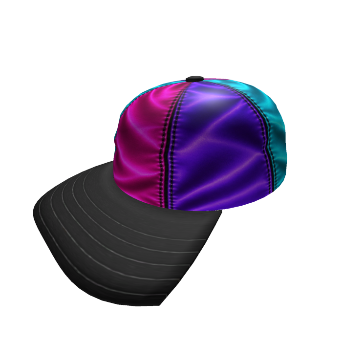 Rainbow Satin Sideways Cap - Y2K Hat