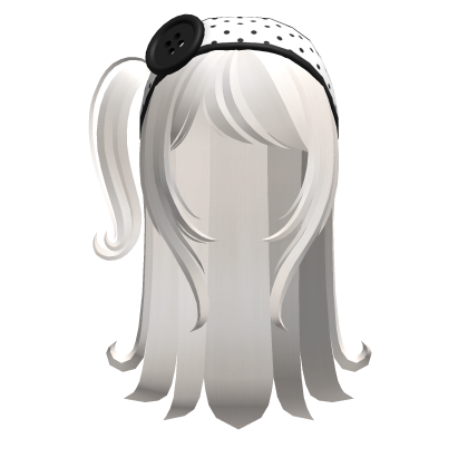 🍀Swirly Hair w Polka Dot White Headband(Blonde) Roblox item