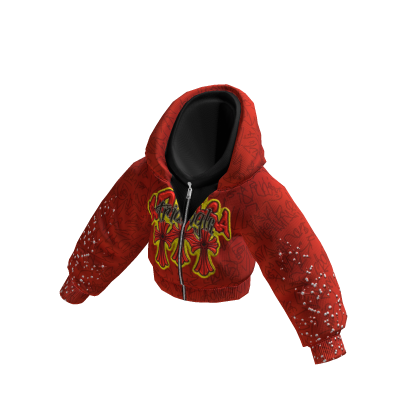 Red double hoodie triangle thumbnail