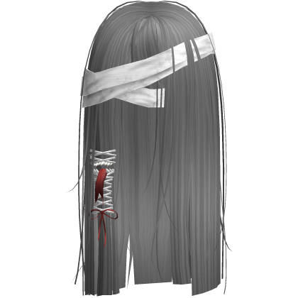 Creepy Gray Monster Hair w White Bandages