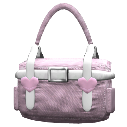 ♡ denim white/pink hearts shoulder bag ♡