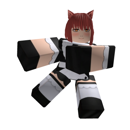 Makima Maid Cat Girl Back Companion