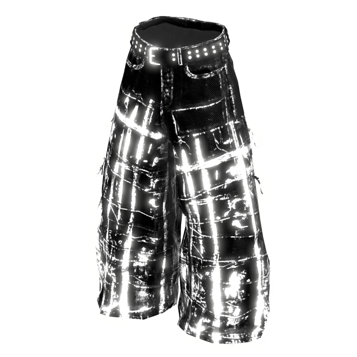 [GLOWING] Black Distressed Painted Jeans