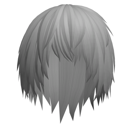 Grey messy anime emo vkei hair Roblox item