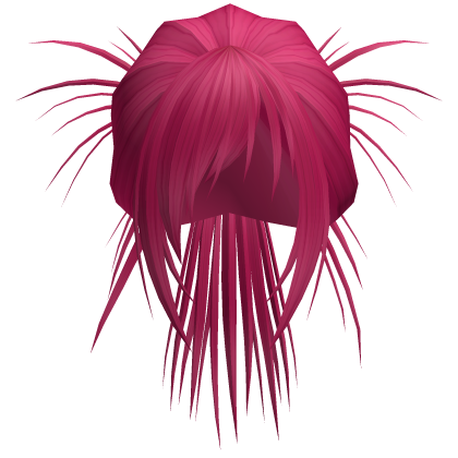 Anime Spiky High Bun w/ Side Bangs (Hot Pink)