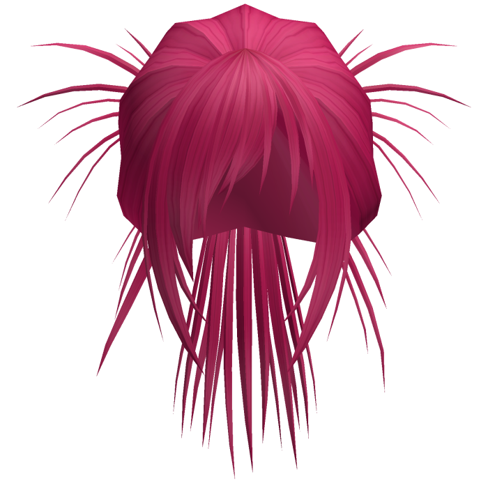Anime Spiky High Bun w/ Side Bangs (Hot Pink)