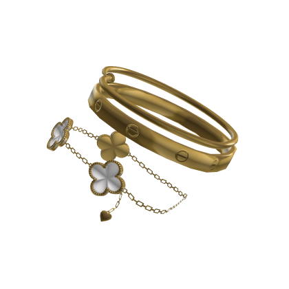 Right Gold Clover Nail Bracelet