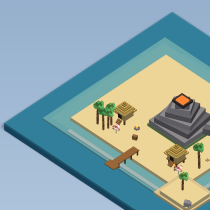 Low Poly Island Map Tropical Beach Palm preview 3