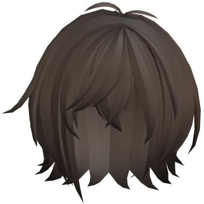 soft messy short dark brown hair