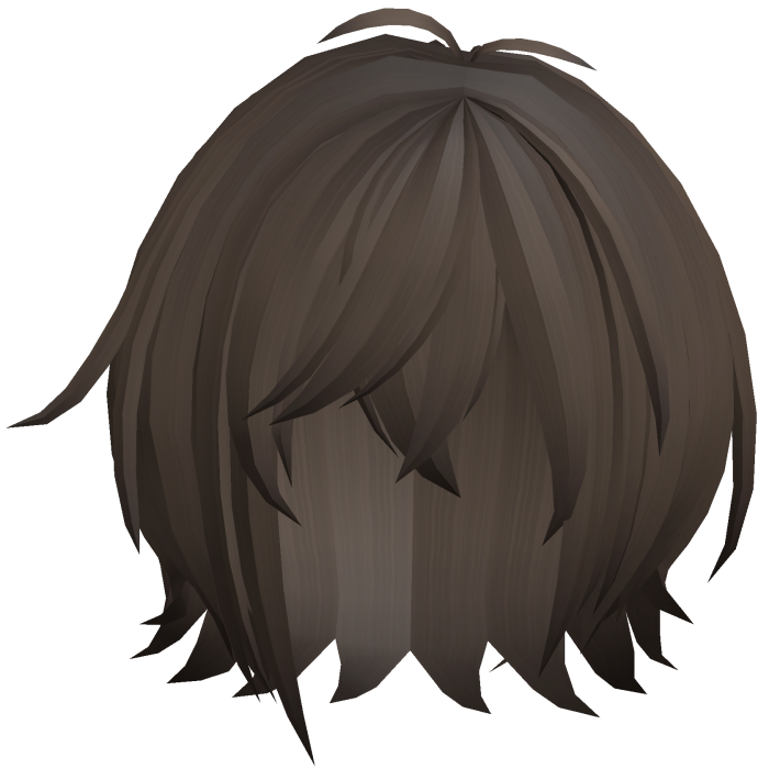 soft messy short dark brown hair