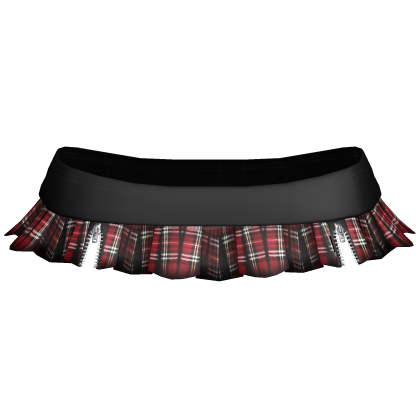 red & black plaid low rise zip up skirt