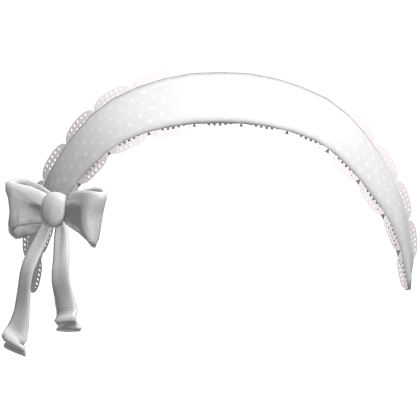 Doll Lace White Headband w Bow 