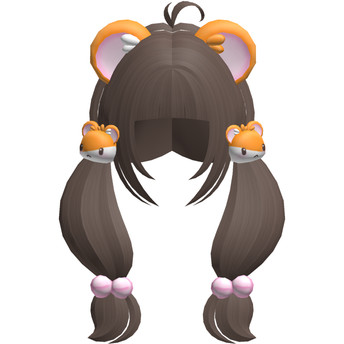 ♡ : kawaii light brown fluffy hamtaro pigtails