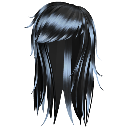 black and blue side bangs scene hair
