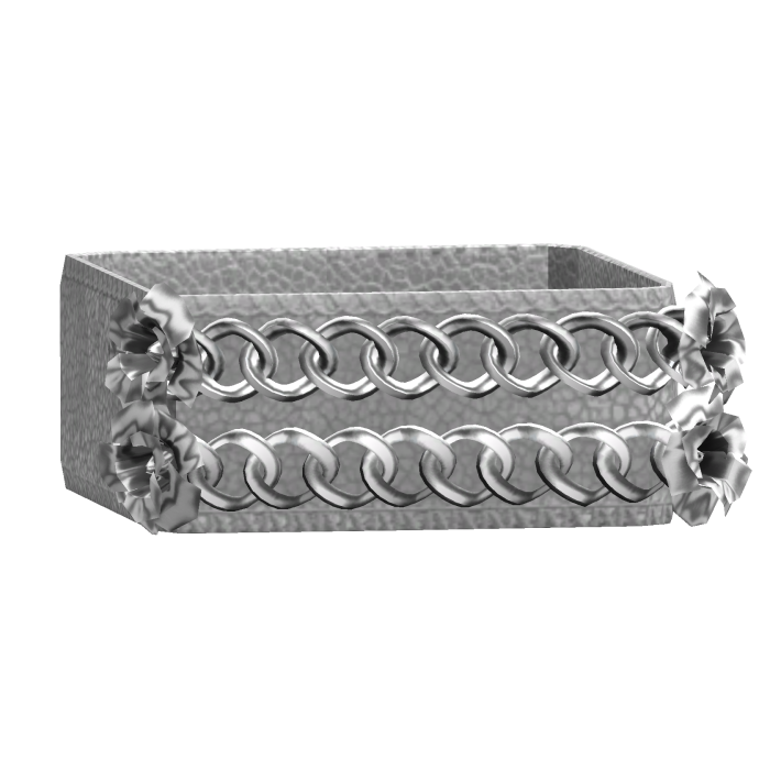 1.0 White Y2K Emo Flower Arm Bracelet Double Chain