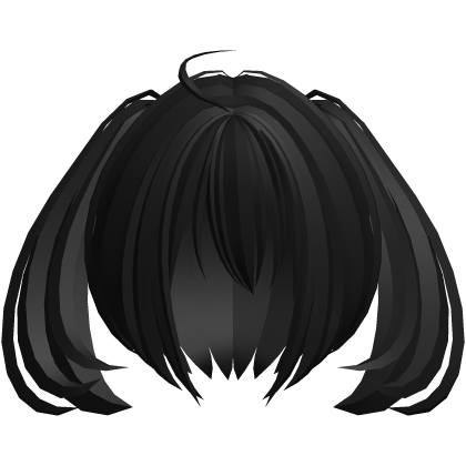 2000s moe short fluffy side ponytails black