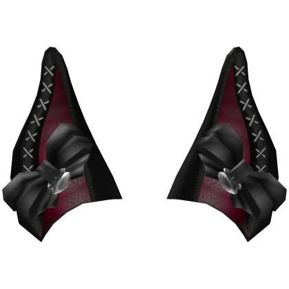 Bat Ears With Bows And Heart Locket